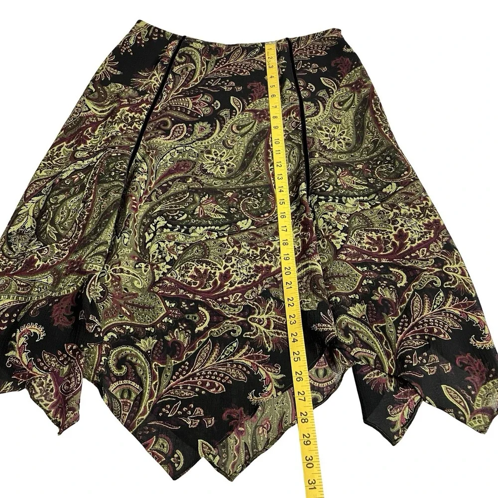 Y2K Studio Liz Claiborne Midi Skirt Petite 10 Paisley Asymmetric Fairy Grunge